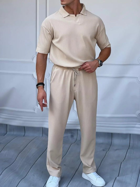 ENSEMBLE PANTALON & T-SHIRT CÔTELÉ