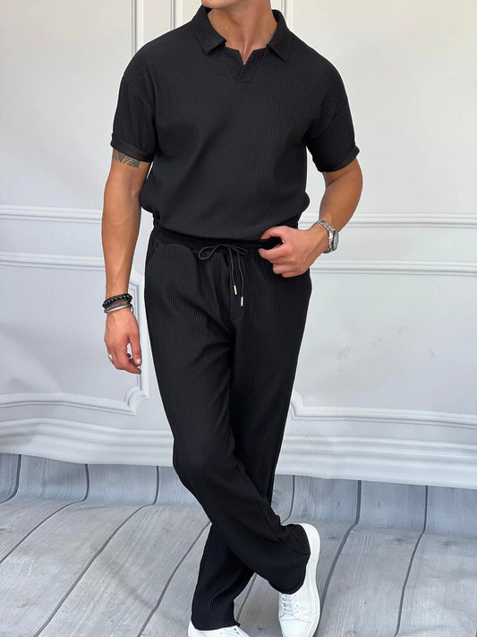 ENSEMBLE PANTALON & T-SHIRT CÔTELÉ